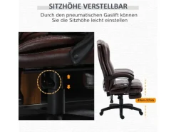 Vinsetto Bürostuhl Anhebbar mit Fußstütze Kopfstütze* Stühle|Sessel