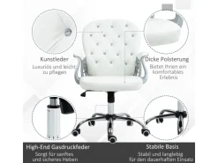 Vinsetto Bürostuhl Ergonomisch für Home Office 59 x 60 x 103 cm