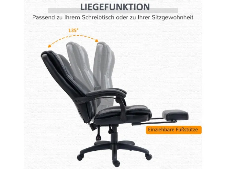 Vinsetto Bürostuhl mit Fußstütze Massagefunktion* Stühle|Sessel