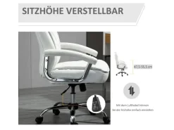 Vinsetto Bürostuhl mit Wippenfunktion Weiß
