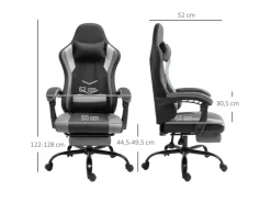 Vinsetto Ergonomischer Gaming Stuhl Höhenverstellbar 62x52x128 cm* Stühle