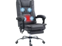 Vinsetto Massage-Bürostuhl 111-119 cm Höhenverstellbar mit Fußstütze* Sessel