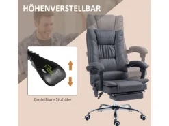 Vinsetto Massage-Bürostuhl 111-119 cm Höhenverstellbar mit Fußstütze* Sessel