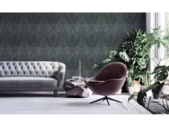 AS-Creation Vliestapete Barock Ornament Glänzend Glatt Schwarz Dunkelgrau FSC®