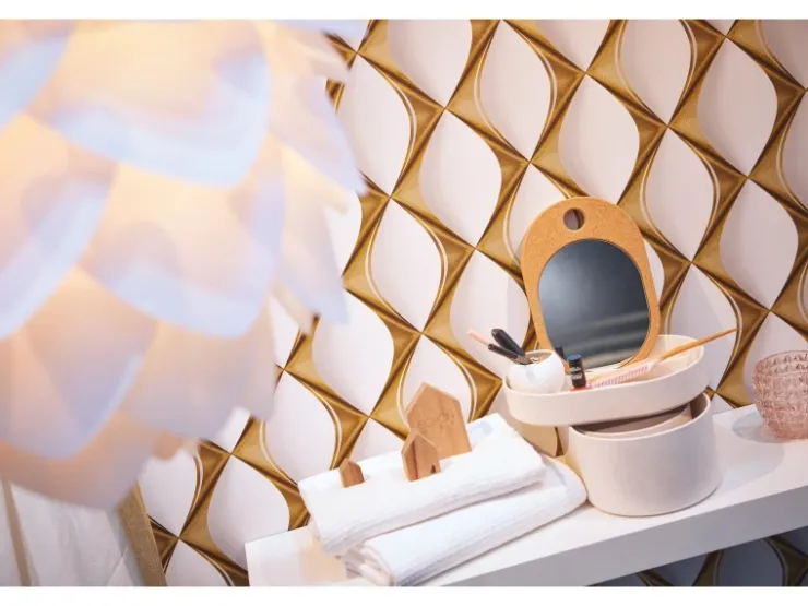 AS-Creation Vliestapete 3D Design Glänzend Leicht Strukturiert Gold Weiß FSC®* Tapetenmuster