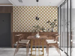 AS-Creation Vliestapete 3D Design Glänzend Leicht Strukturiert Gold Weiß FSC®* Tapetenmuster