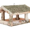 Vogelfutterhaus Birke mit Heudach Groß 30 cm x 39 cm x 26 cm