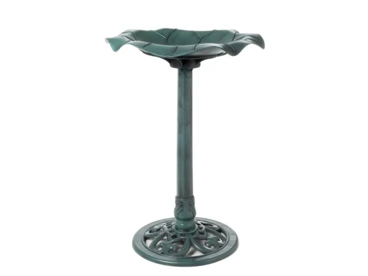 Vogeltränke Blüte mit Standfuß aus Kunststoff 70 cm Grün