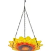 Vogeltränke Hängend Glas Blume Gelb Ø 27 cm* Vogeltränken