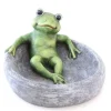 Vogeltränke mit Frosch 17,5 cm Grau-Grün* Vogeltränken