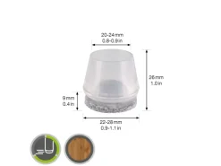 Wagner design yourself Wagner Kappen-Set EH0564 Ø 24 mm x Ø 28 mm x 26 mm Transparent/Grau 4-tlg.