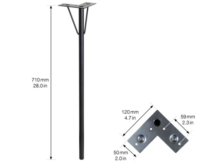 Wagner design yourself Wagner Möbelbein Hairpin Leg Retro 12 cm x 12 cm x 71 cm Stahl Schwarz