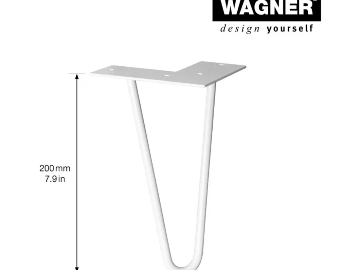 Wagner design yourself Wagner Möbelbein Hairpin Länge 200 mm Light Grey