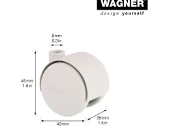 Wagner Möbel-Doppelrolle Ø 4 cm Weiß* Klapptritte
