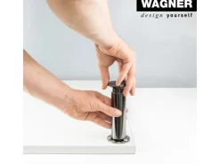 Wagner Möbelfuß Ø 3,8 cm Länge 15 cm - 16,5 cm Edelstahl-Optik* Kommode