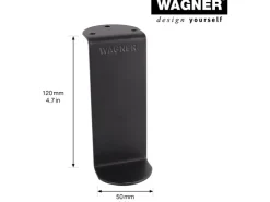 Wagner Möbelfuß 5 cm x 12 cm Schwarz-Matt
