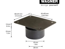 Wagner Möbelfuß Justus Lounge QuickClick mit Anschraubplatte 4er Set* Kommode