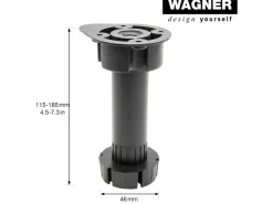 Wagner design yourself Wagner Sockelverstellfuß Justierbar L 115-185 mm Schwarz 4 Stück