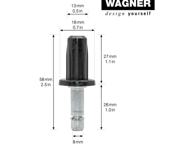 Wagner design yourself Wagner Stift & Einschlaghülse 13 mm SV Verpackung 70 % 2 Stück* Stifte