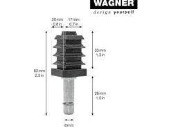 Wagner design yourself Wagner Stift & Vierkanthülse 17 mm x 17 mm SV Verpackung Mix 70 % 2 Stück* Stifte