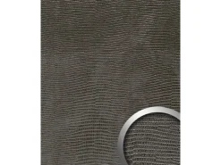 WALLFACE 14797 LEGUAN Leder Wand-paneel selbstklebende Tapete Schwarz 2600 mm x 1000 mm x 1,5 mm 2,60 m2 Schwarz* Klebefolien