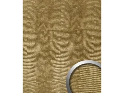 WALLFACE 13478 LEGUAN Leder Wand-Paneel Dekor Verkleidung Tapete Gold 2600 mm x 1000 mm x 1,5 mm 2,60 m2 Gold* Klebefolien