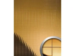WALLFACE 27375 M-Style Design Platte Wand-paneel Deko selbstklebend Gold 980 mm x 980 mm x 1,2 mm 0,96 m2 Gold* Mosaik