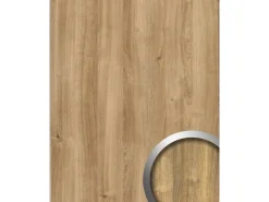 WALLFACE 25895 Willow OAK Nature Wandverkleidung in Holz Optik Matt Braun 2600 mm x 1000 mm x 1,35 mm 2,6 m2 Braun* Klebefolien