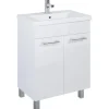 Waschbeckenunterschrank 60 cm Cheese Weiß mit Füßen