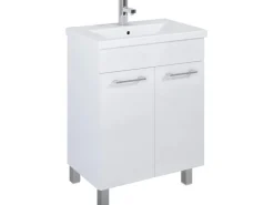 Waschbeckenunterschrank 60 cm Cheese Weiß mit Füßen