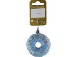 Weihnachts-Deko Donut zum Hängen aus Kunststoff Ø 6 cm x 3 cm Hellblau* Bastelzubehör