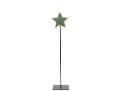 Weihnachts-Deko Holzstern auf Metallstand 58 cm Hellgrün* Windlichter