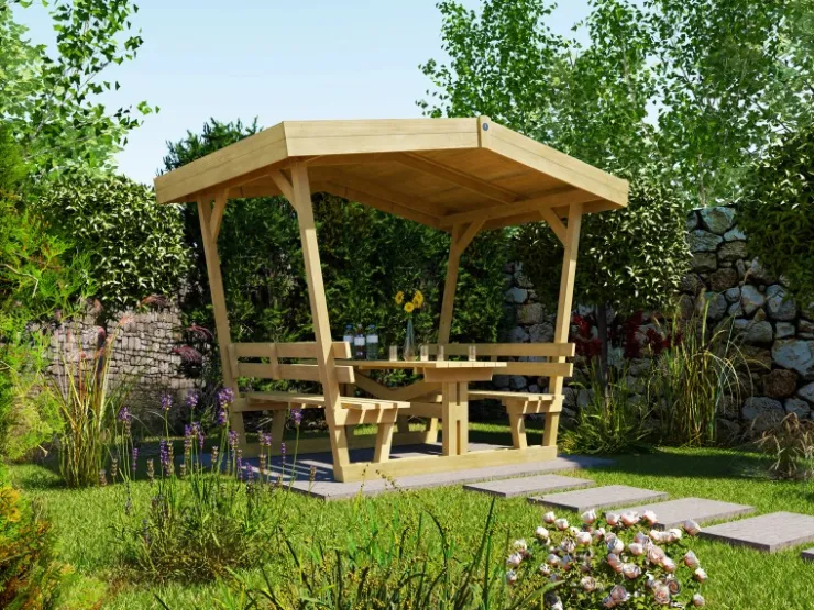 Weka Gartenlaube Tessin Natur 303 cm x 205 cm