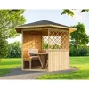 Weka Holz-Pavillon Mainau Natur unbehandelt 223 cm x 257 cm* Sitzbänke