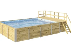 Weka Massivholzpool 595 Gr.2 490 x 644 x 203 cm Blau Mosaik* Mosaik