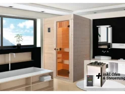 Weka Massivholzsauna Valida 1 Sparset 4,5 kW OS Glastür* Sitzbänke
