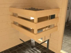 Weka Massivholzsauna Valida 1 Sparset 4,5 kW OS Glastür* Sitzbänke