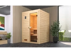 Weka Massivholzsauna Valida 1 o. Ofen Glastür* Sitzbänke