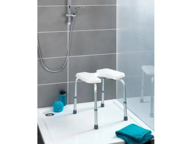 Wenko Duschhocker mit Hygieneausschnitten Secura Weiß höhenverstellbar* Hocker