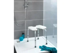 Wenko Duschhocker mit Hygieneausschnitten Secura Weiß höhenverstellbar* Hocker