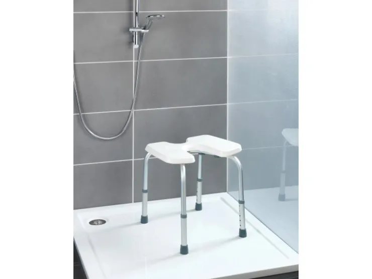 Wenko Duschhocker mit Hygieneausschnitten Secura Weiß höhenverstellbar* Hocker
