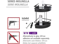 Wenko Eckregal 2 Etagen Molinella Schwarz* Eckregale