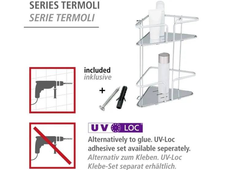 Wenko Eckregal Termoli Edelstahl 2 Etagen* Eckregale
