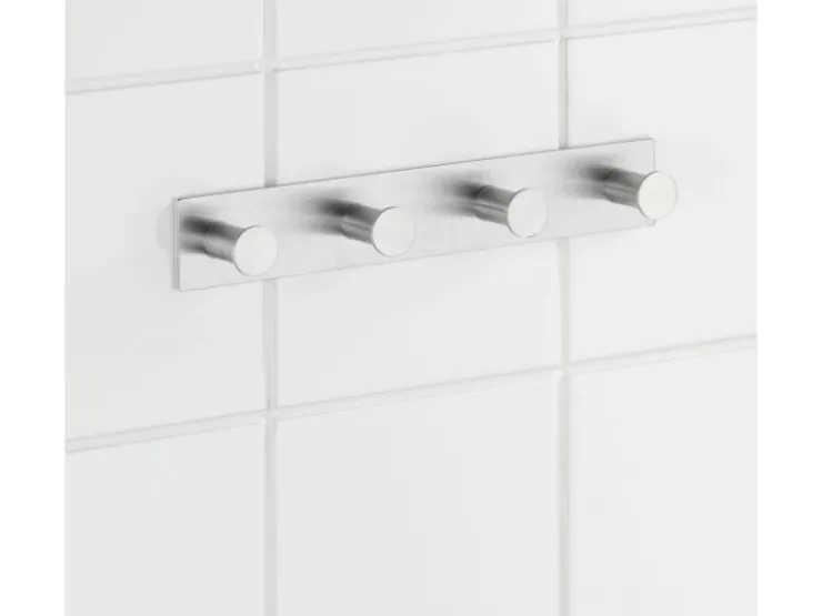 Wenko Hakenleiste Celano Quadro mit 4 Haken Edelstahl Rostfrei* Klebefolien