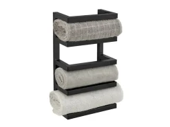Wenko Handtuchregal Fondiro Schwarz Matt aus Lackiertem Stahl* Regale Schwarz