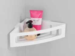 Wenko Power-Loc Eckablage Bralia Kunststoff (ABS) 35 x 8,5 x 20 cm Weiß