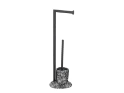 Wenko Stand WC-Garnitur Terrazzo inkl. Rollenhalter und WC-Bürste* Mosaik