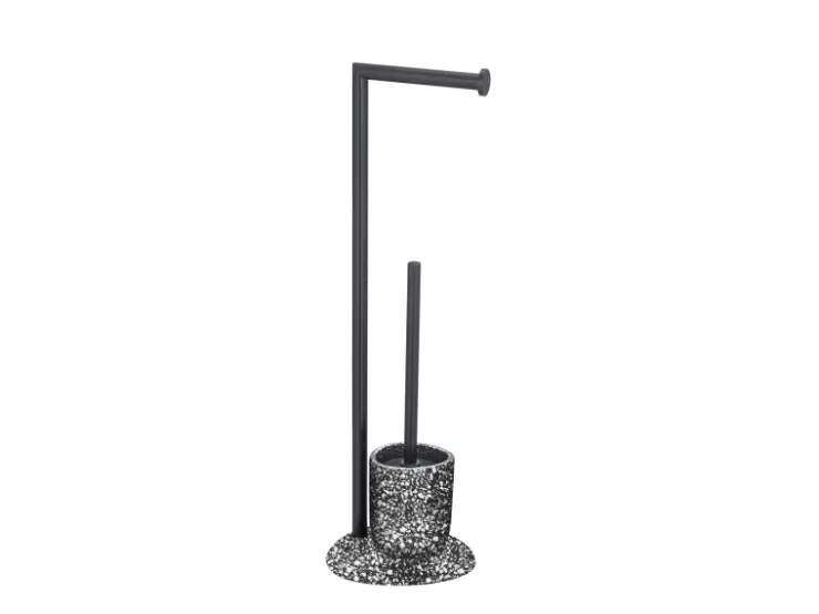 Wenko Stand WC-Garnitur Terrazzo inkl. Rollenhalter und WC-Bürste* Mosaik