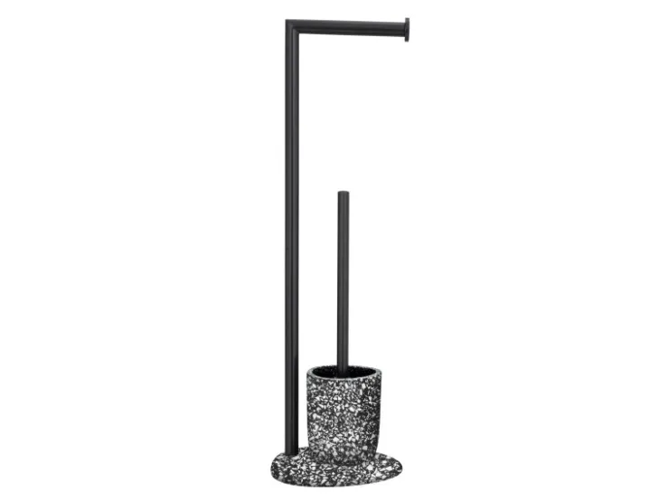 Wenko Stand WC-Garnitur Terrazzo inkl. Rollenhalter und WC-Bürste* Mosaik