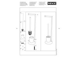 Wenko Stand WC-Garnitur Terrazzo inkl. Rollenhalter und WC-Bürste* Mosaik